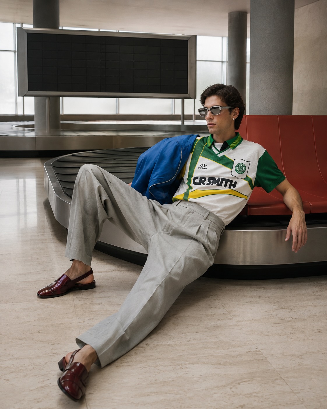 Jersey retro Celtic en aeropuerto — Tu Playera de Fútbol